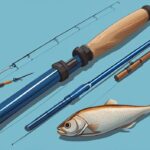 Illustration showing step-by-step methods on how to ship fishing rods using a modern digital painting style with a blue color theme.